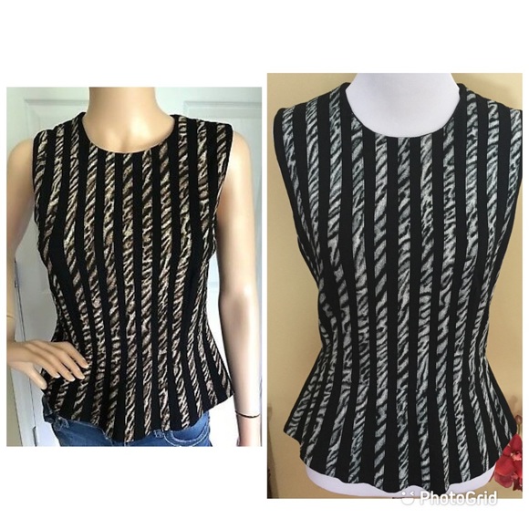 BCBG MAXAZRIA Blue/Black Cheetah Top EUC - Picture 2 of 9